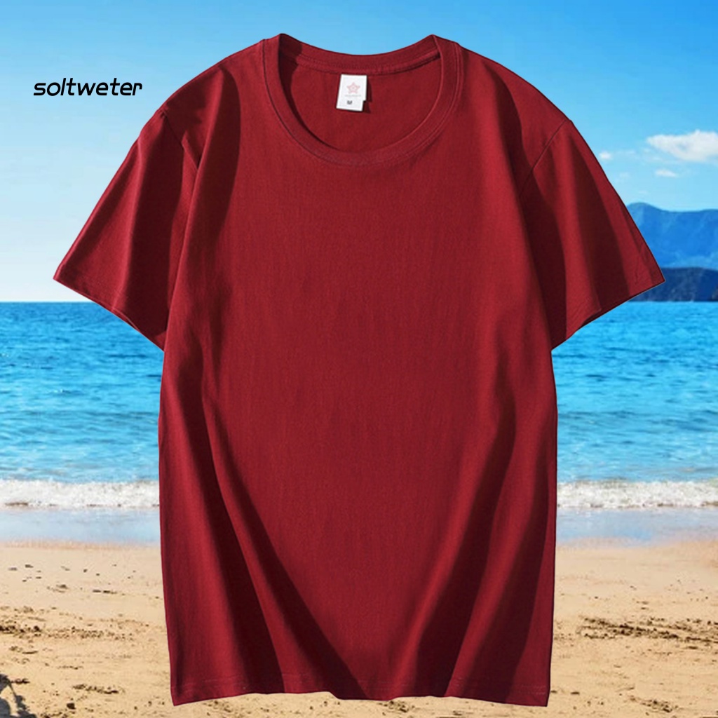 Áo Thun Tay Ngắn Dáng Rộng Màu Sắc Đơn Giản Thời Trang Mùa Hè Cho Nam Giới