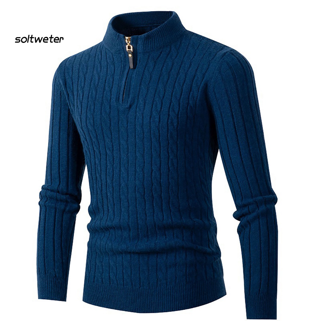 Áo Sweater Cổ Cao Dày Dặn Màu Sắc Đơn Giản Giữ Ấm Mùa Đông Cho Nam