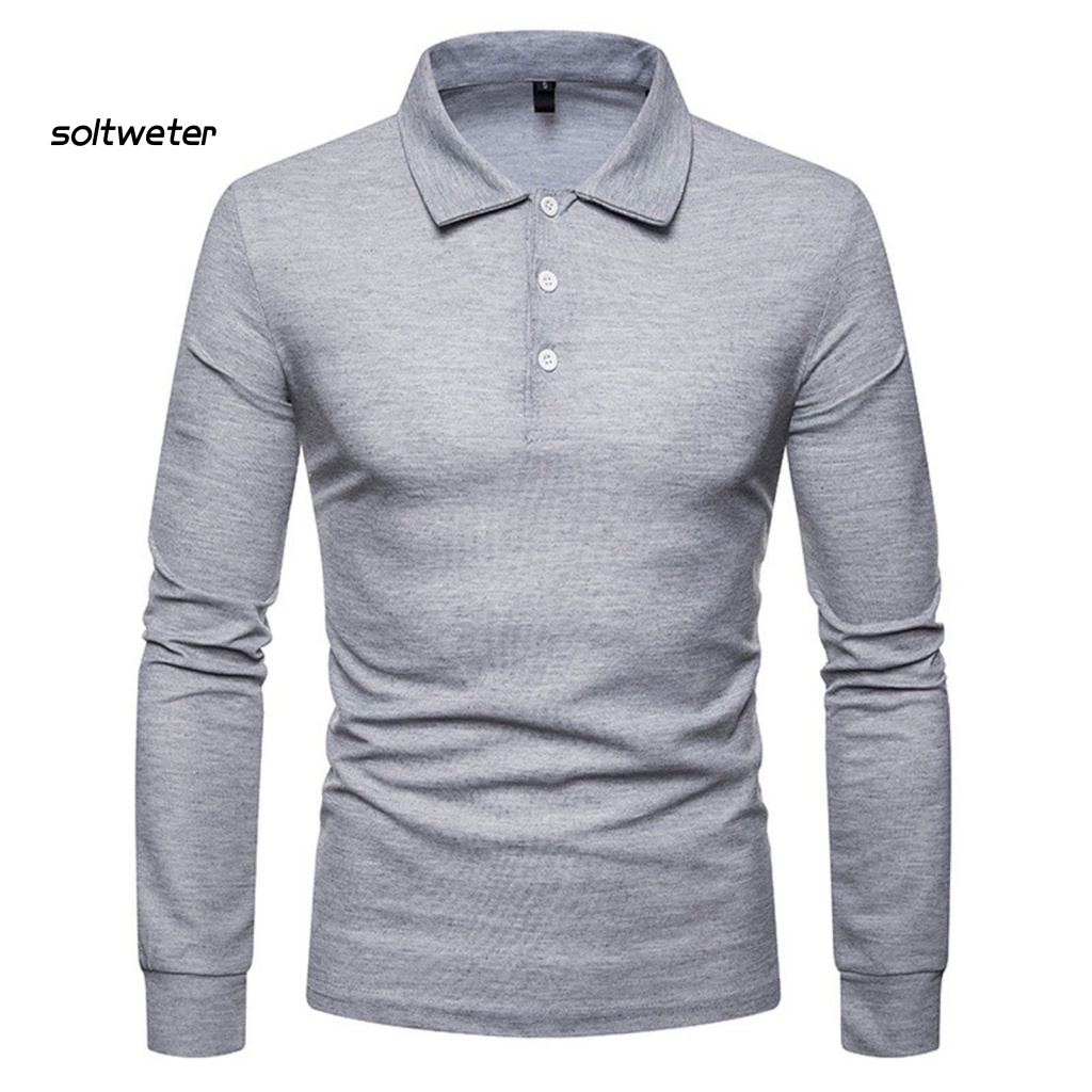 Áo Sơ Mi Tay Dài Cổ Bẻ Màu Sắc Đơn Giản Dáng Ôm Thời Trang Đường Phố Cho Nam