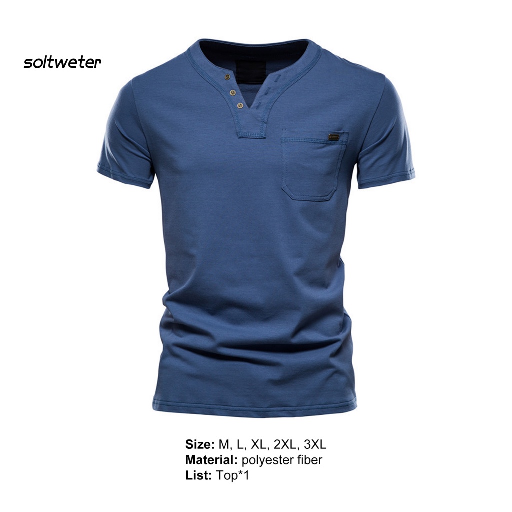 Áo Thun Nam Chui Đầu Cổ Chữ V Màu Trơn Mặc Hàng Ngày