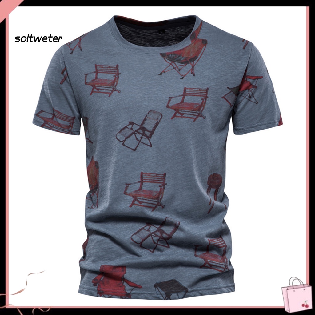 Áo Thun Dáng Rộng In Họa Tiết Độc Đáo Thấm Hút Mồ Hôi Thời Trang Mùa Hè Cho Nam