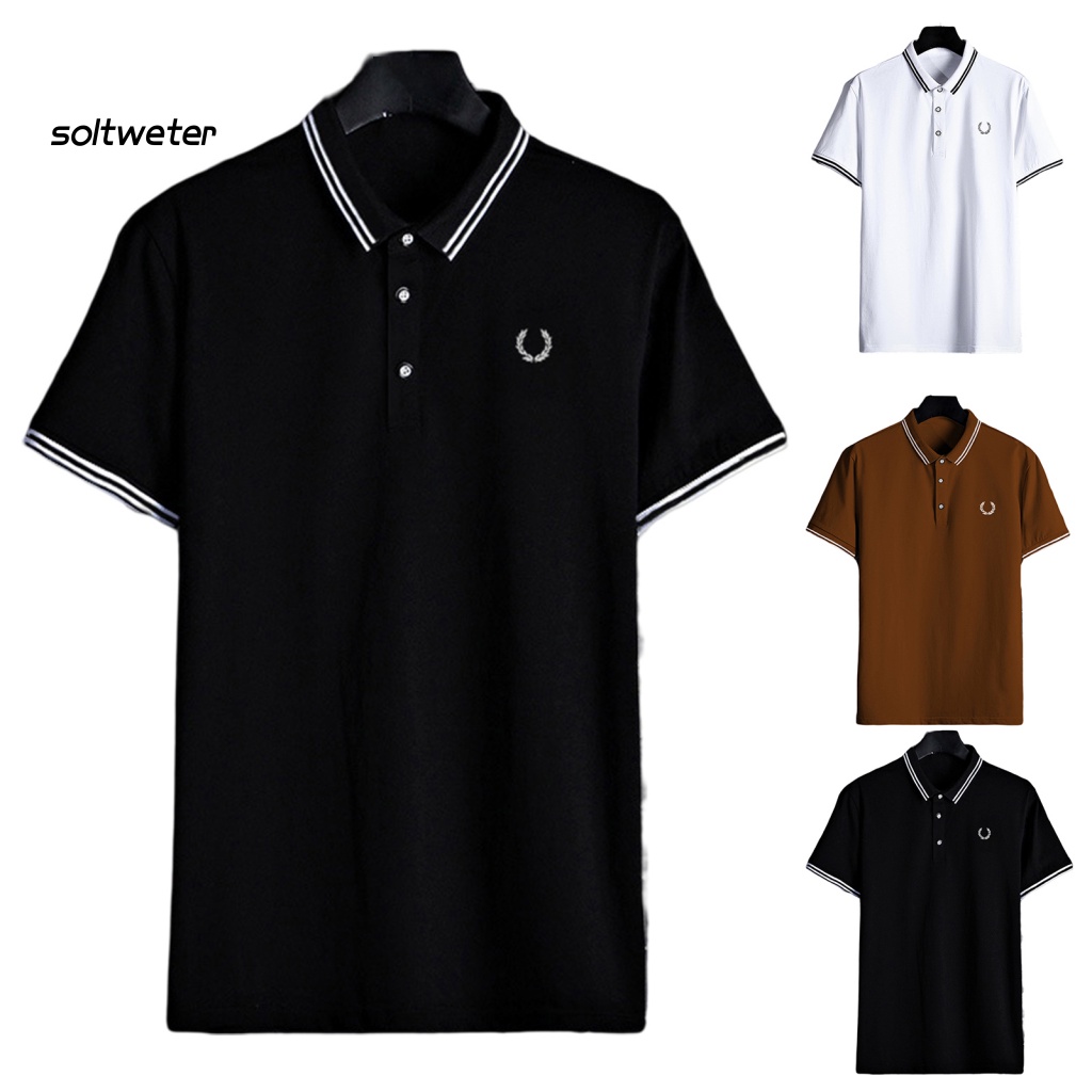 Áo Thun Cổ Bẻ Kẻ Sọc Thoáng Khí Thời Trang Cho Nam