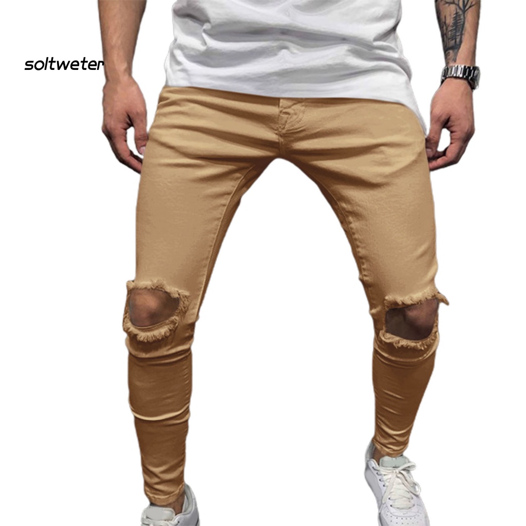Quần Dài Rách Màu Sắc Thời Trang Cho Nam