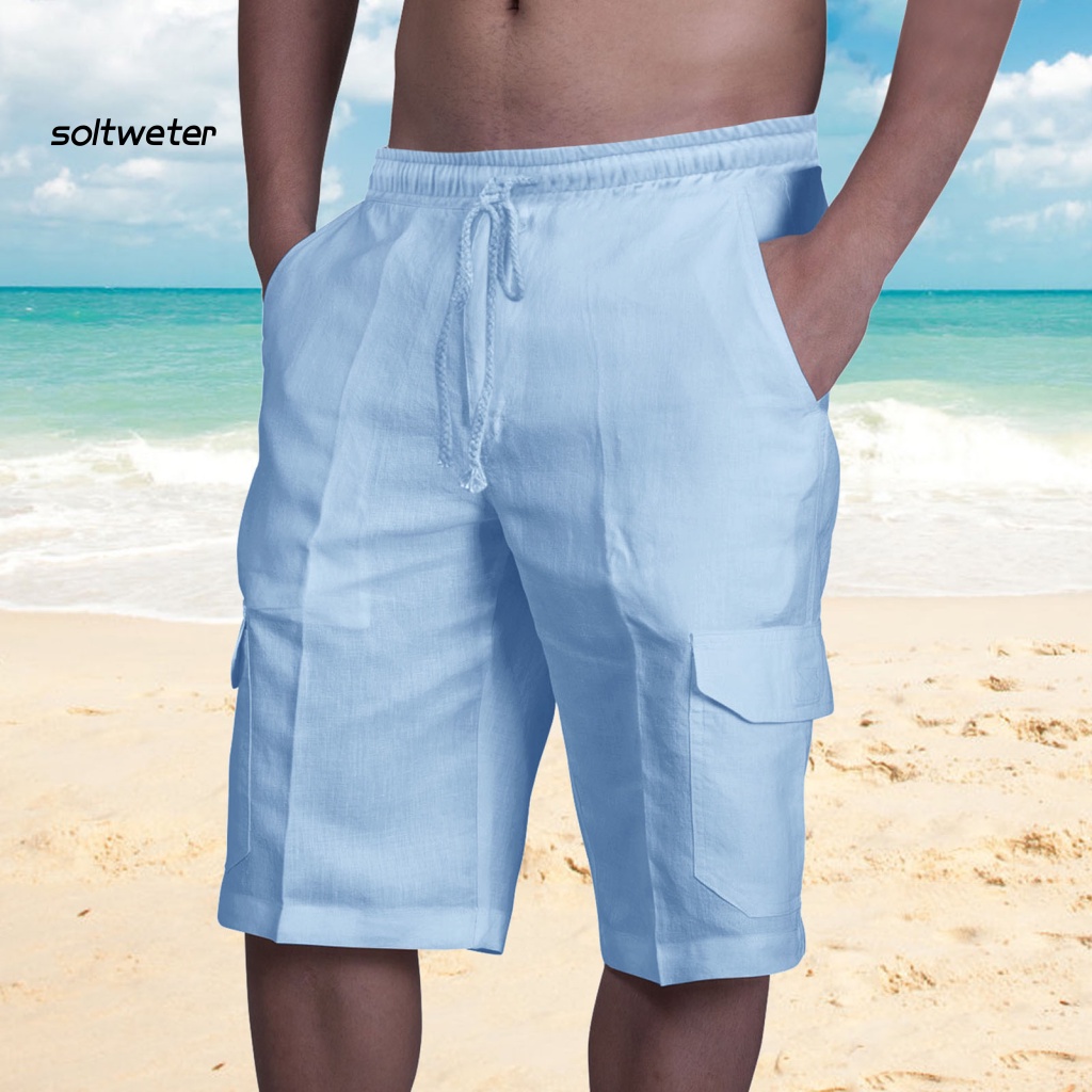 Quần Đùi Dây Rút Thoáng Khí Màu Sắc Đơn Giản Cho Nữ