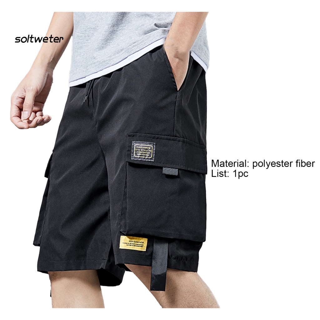 St Quần Short Cargo Lưng Thun Dáng Rộng Dài Đến Đầu Gối Phong Cách Hip Hop Hàng Ngày Cho Nam