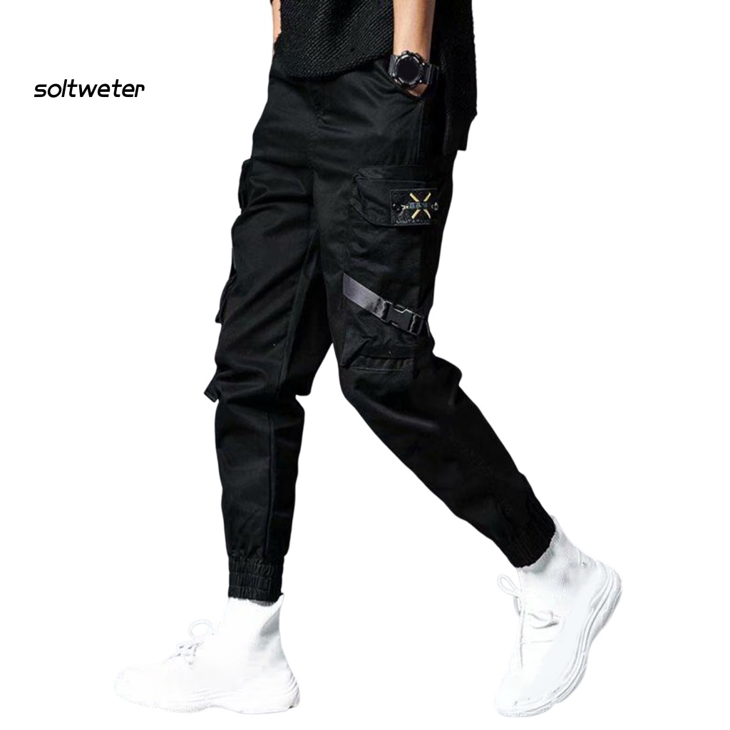 Quần Dài Thể Thao Nhiều Túi Eo Vừa Cà Vạt Họa Tiết Rằn Ri Phong Cách Đường Phố Thời Trang Xuân Hè Cho Nam