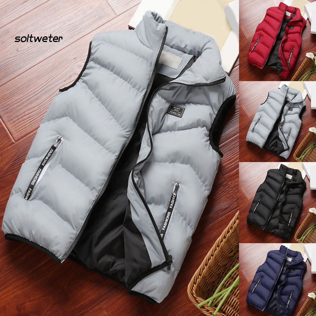 Áo Khoác Phao Không Tay Cổ Đứng Giữ Ấm Mùa Đông Cho Nam