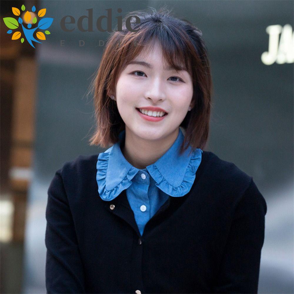 Cổ Áo Rời 26EDIE Giả Len Viền Bèo Họa Tiết Kẻ Sọc Thời Trang Cho Nữ