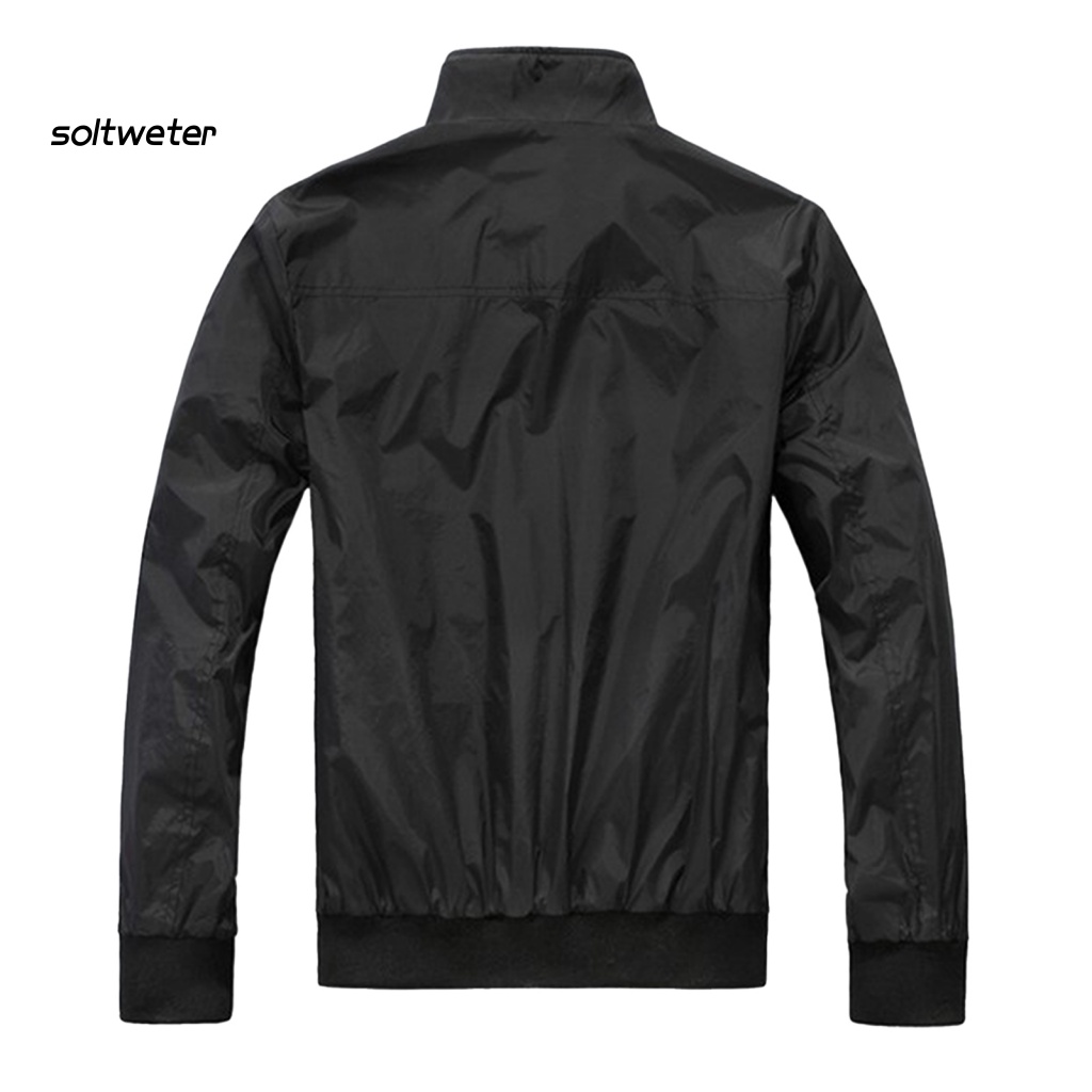 Áo Khoác Cardigan Cổ Đứng Màu Trơn Có Khóa Kéo Thời Trang Công Sở Cho Nam