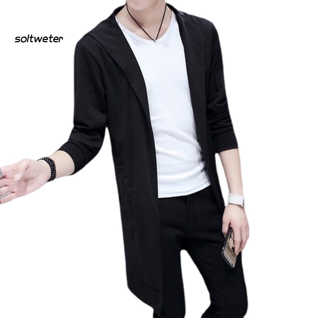 St Áo Choàng Gió Dài Đến Giữa Bắp Chân Màu Trơn Ôm Dáng Đường Phố Cho Nam