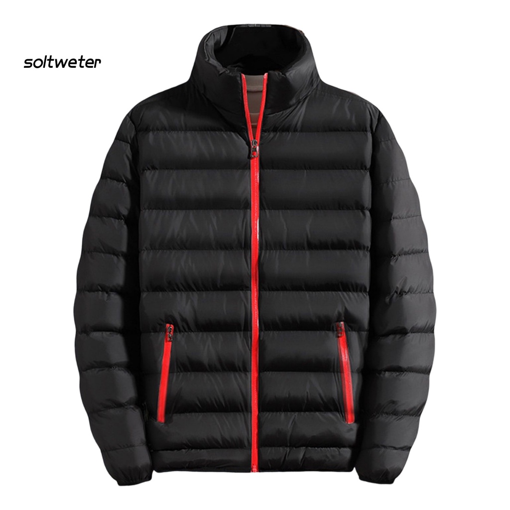 Áo Khoác Nam Tay Dài Cổ Đứng Khóa Kéo Có Đệm Cotton Dày Dặn Chống Gió Thời Trang Thu Đông