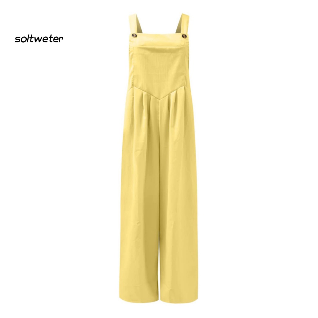 Bộ Áo Liền Quần Ống Rộng Màu Sắc Thời Trang Mùa Hè Cho Nữ