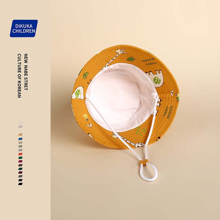 Nón Bucket Chất Cotton Hoạ Tiết Khủng Long Đáng Yêu Cho Bé 2-4 Tuổi