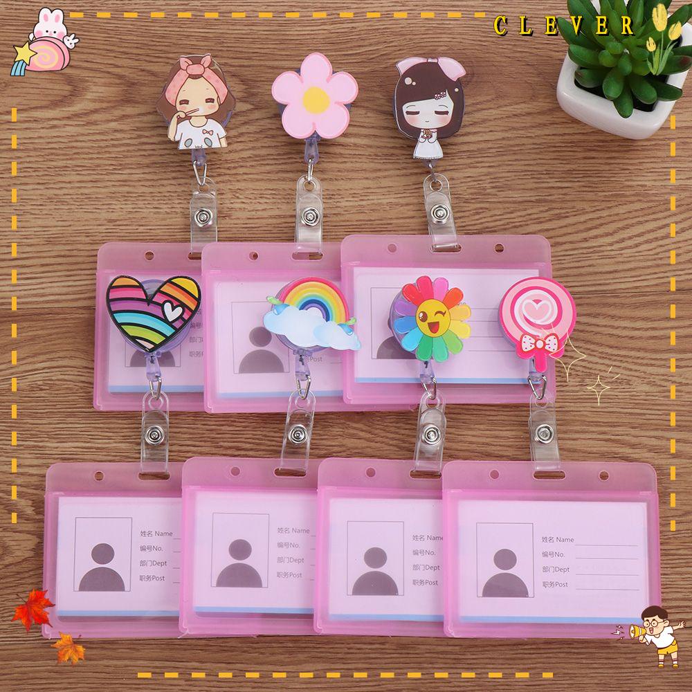 Kẹp Giữ Thẻ Tên Bằng Kim Loại Có Thể Thu Gọn Dễ Thương