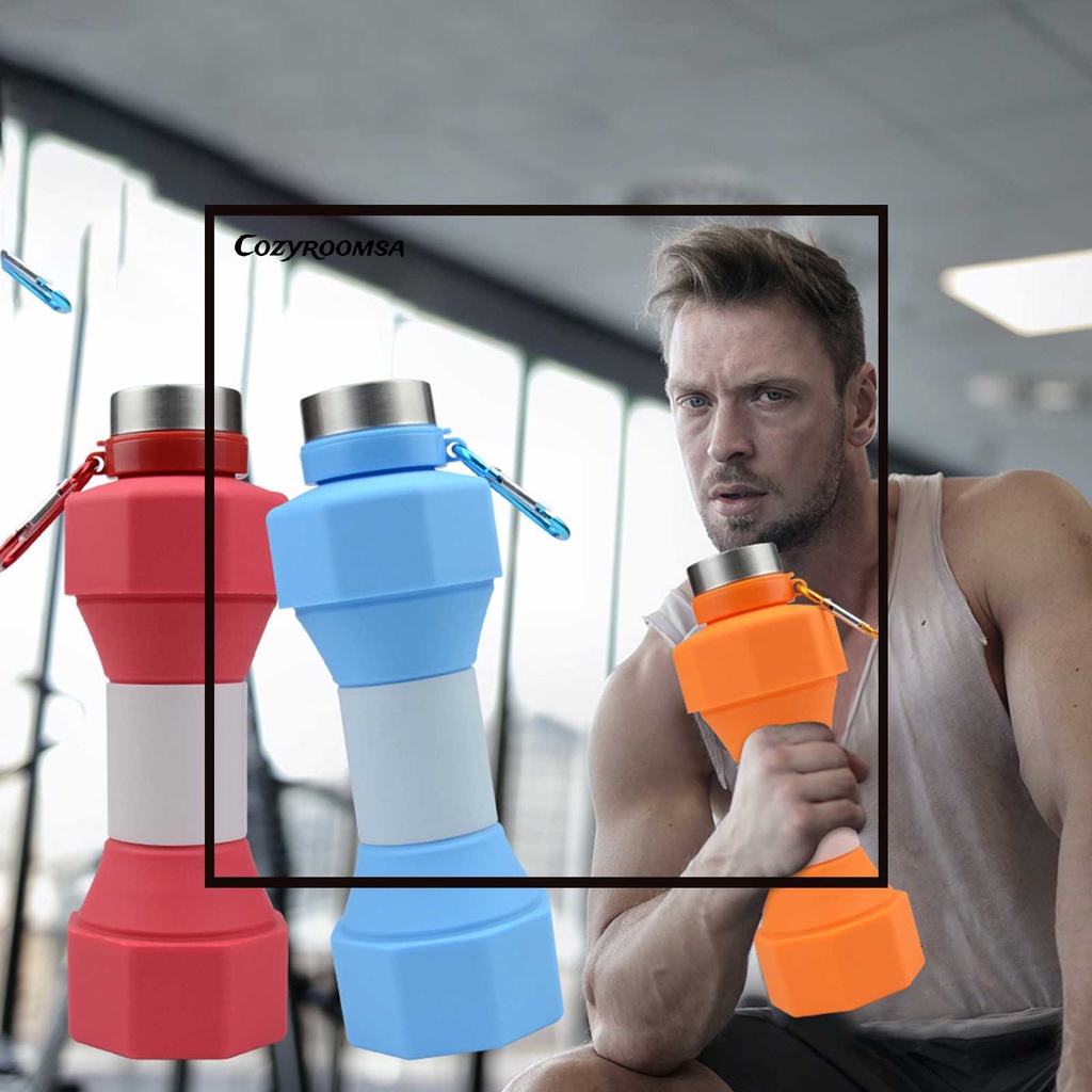 Bình Nước Silicone 650ml Hình Quả Tạ