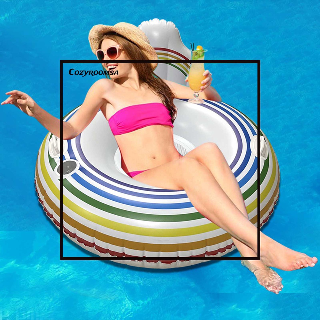 Ghế Phao Bơi Bơm Hơi Bằng PVC Có Lỗ Tiện Dụng Cho Người Lớn