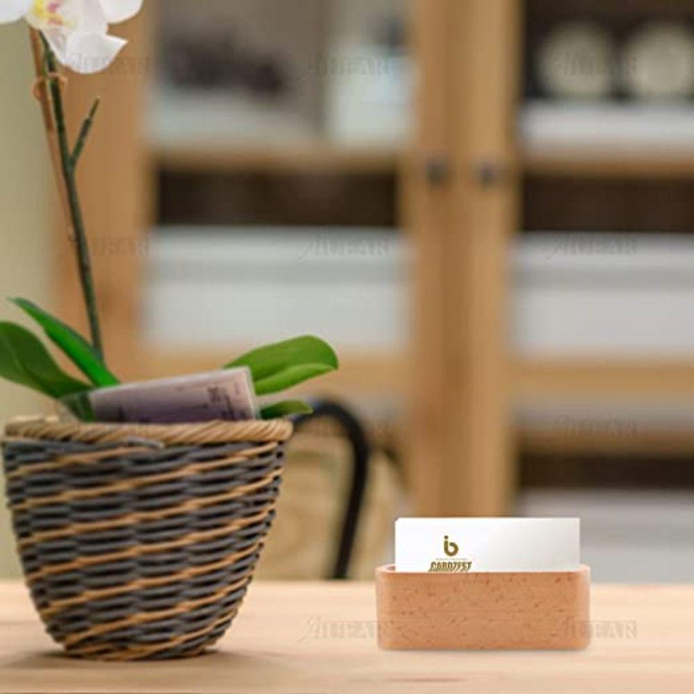 Set 2 Giá Đỡ Thẻ Để Bàn Bằng Gỗ Trơn Tiện Dụng
