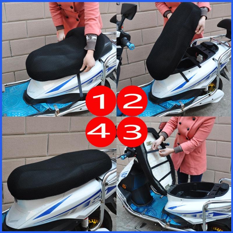 Đệm Lưới 3D Làm Mát Lót Ghế Ngồi Xe Mô Tô