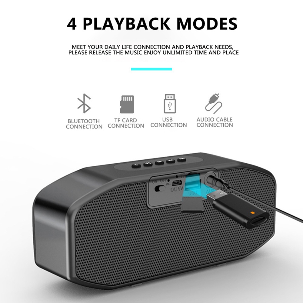 Loa Bluetooth Không Dây Hỗ Trợ Fm / Đồng Hồ Báo Thức / Thẻ Tf / Aux Cho Điện Thoại