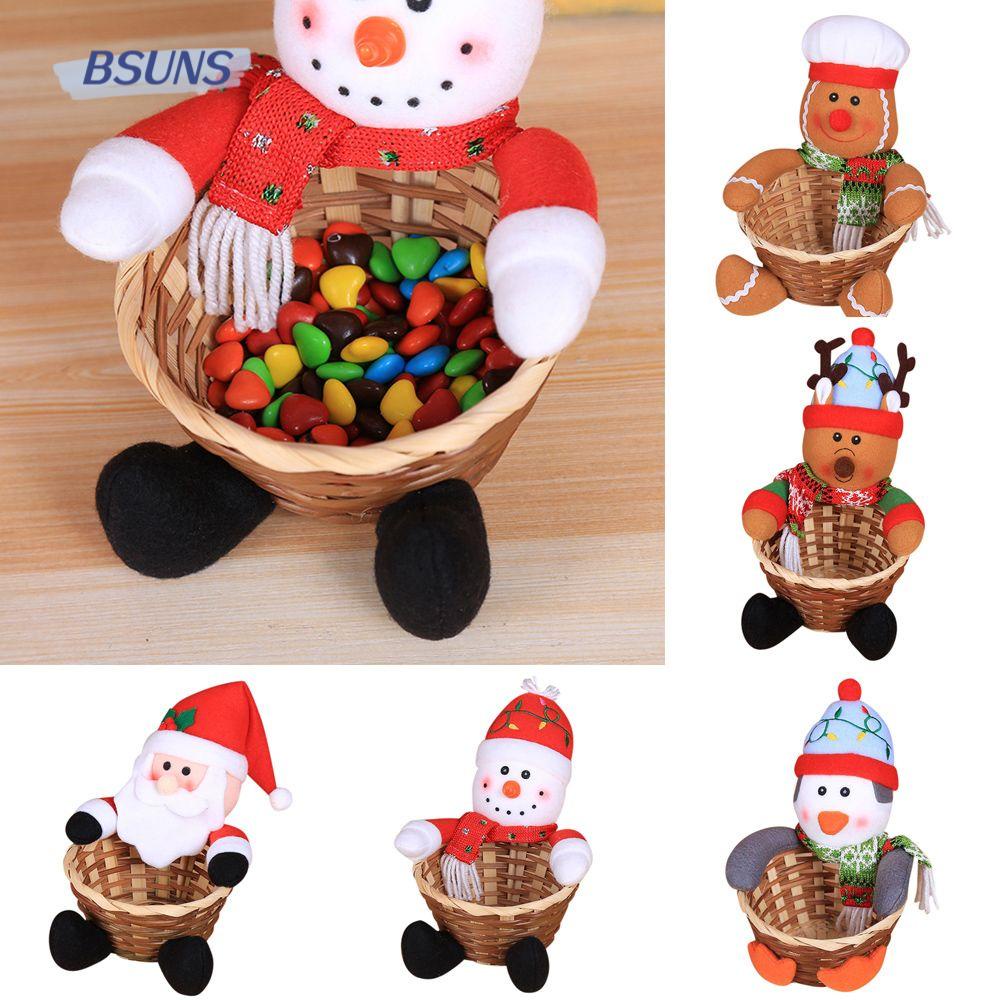 Giỏ Đựng Bánh Kẹo Giáng Sinh Hình Ông Già Noel / Người Tuyết / Người Tuyết