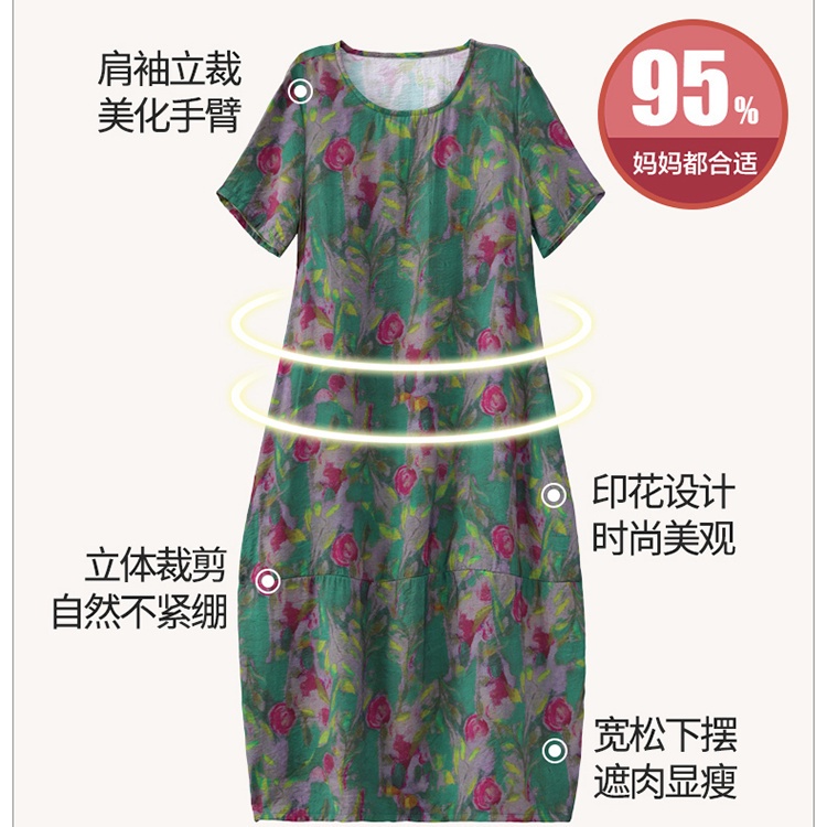 Đầm Nữ Ngắn Tay Cổ Tròn Form Dài Rộng Thời Trang Hàn