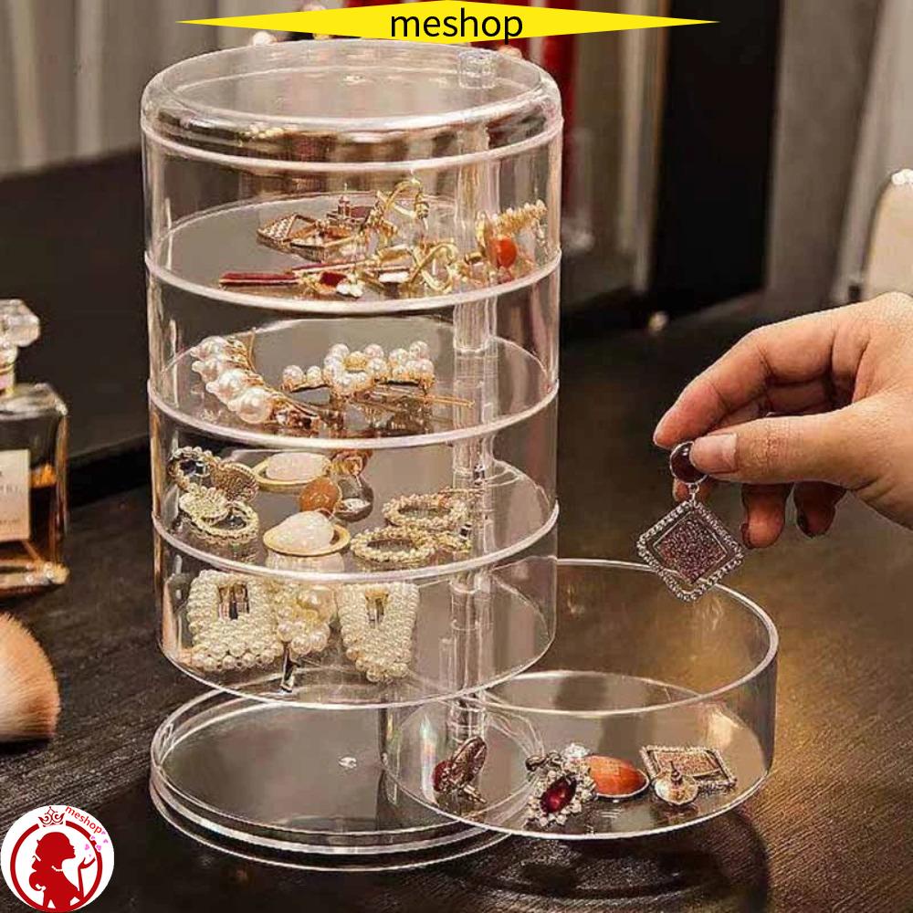 Hộp Đựng Trang Sức Bằng Nhựa Hình Tròn Có Thể Xoay Được Tiện Dụng