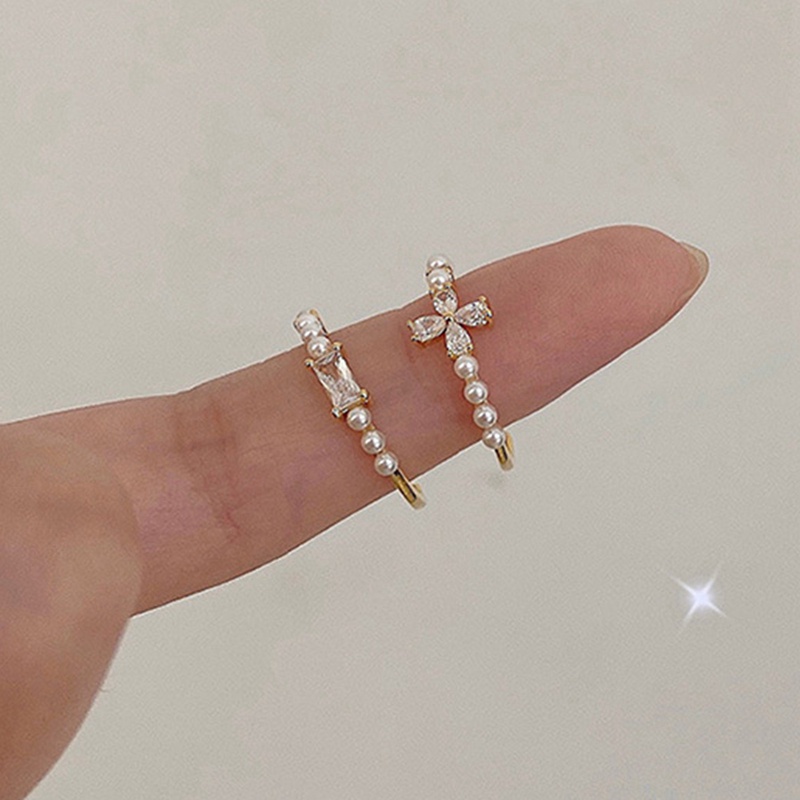 Fancy Nhẫn Mạ Vàng Đính Đá Zircon Thiết Kế Tối Giản Có Thể Điều Chỉnh