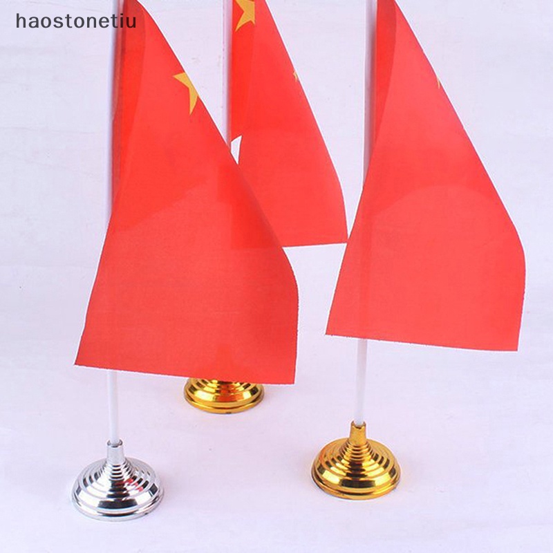 Set 10 Đế Nhựa Vuông Tròn Mạ Vàng Đựng Cờ Để Bàn Tiện Dụng