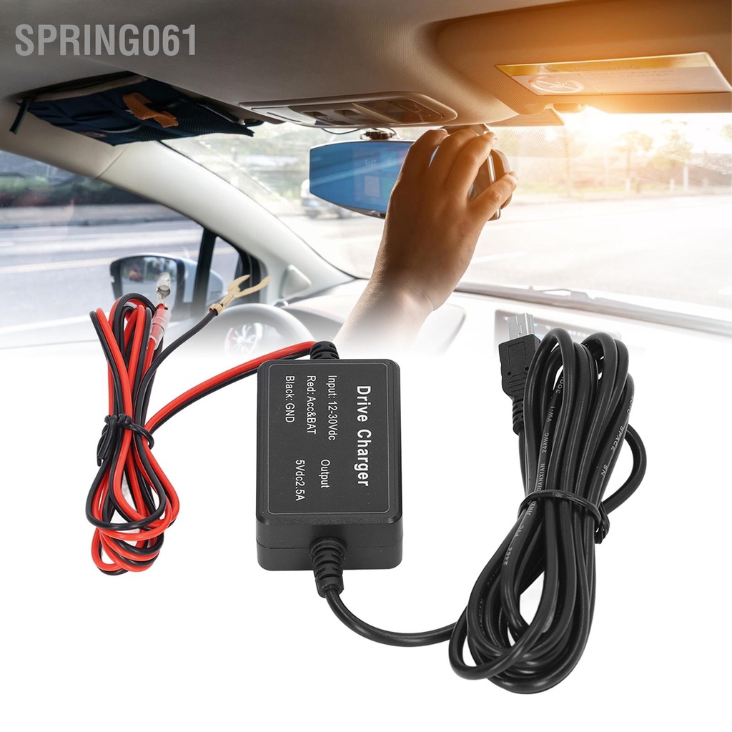 Spring061 Dash Cam Hardwire Kit Giám sát 24h bảo mật cao cho Mirror Thiết bị định vị GPS Máy dò Radar