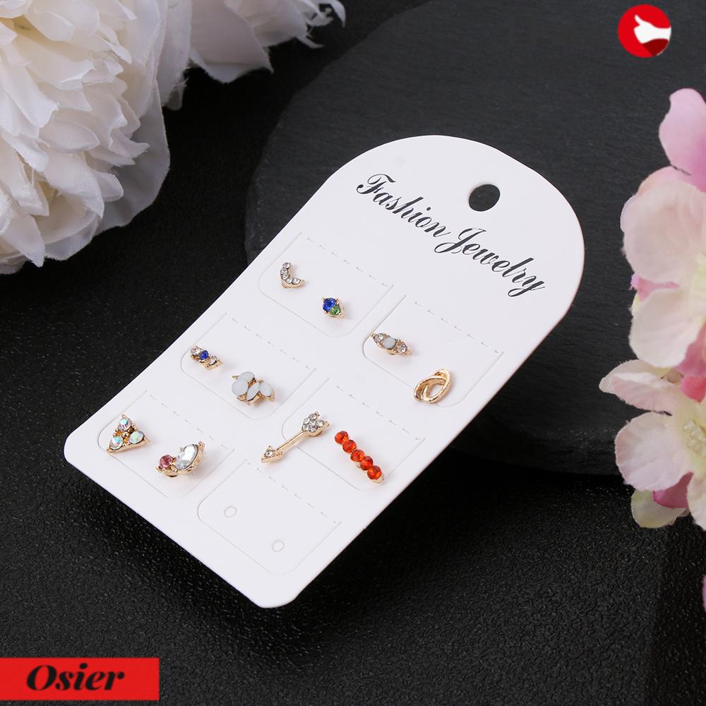 Bộ 10 Bông Tai Hình Tròn / Mũi Tên / Hoa / Mặt Trăng / Mũi T