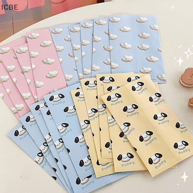 Set 10 Túi Giấy Đựng Đồ Ăn Vặt In Họa Tiết Hoạt Hình Dễ Thương