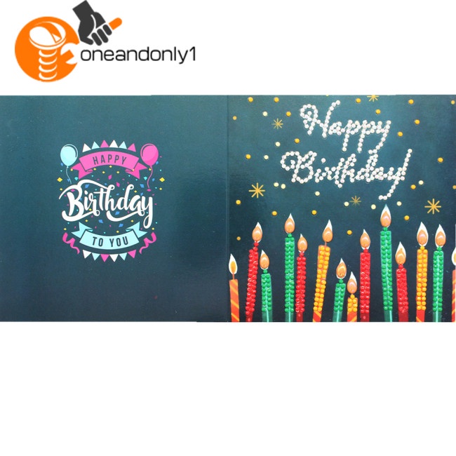 Set 12 Thiệp Chúc Mừng Sinh Nhật / Lễ Tạ Ơn Đính Đá Thủ Công Dành Cho Trẻ Em