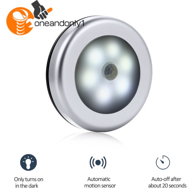 Set 3 Đèn Led 6 Bóng Hình Tròn Màu Sắc Bạc Cho Tủ Quần Áo