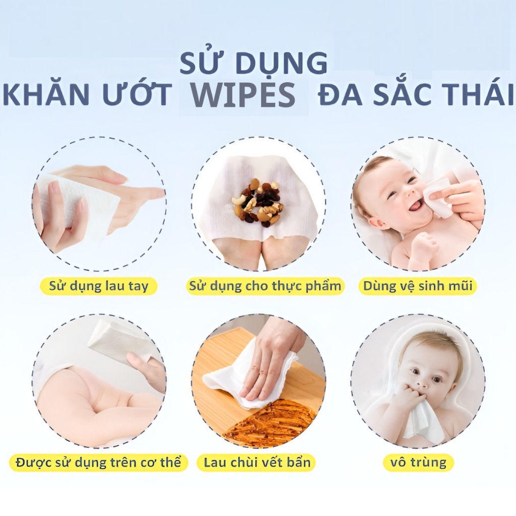 Khăn Giấy Ướt Baby Wipes - Khăn Ướt Cho Bé 80 Tờ Ngẫu Nhiên