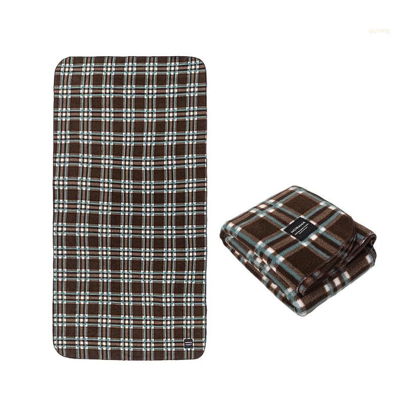 QQ Chăn Giữ Ấm Bằng Lông Cừu Trọng Lượng Nhẹ Họa Tiết Kẻ Sọc Dành Cho Cắm Trại