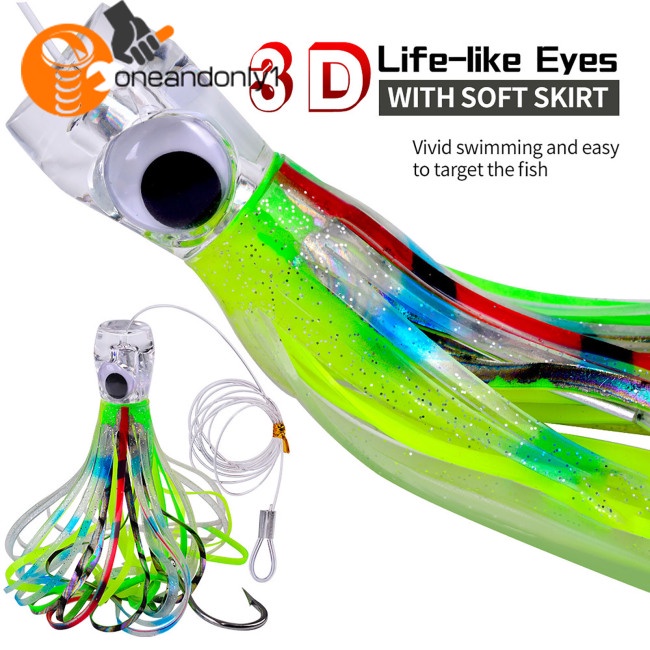 Mồi Câu Cá Giả Hình Bạch Tuộc Mềm Nhiều Màu Sắc 23cm Kèm Dây Câu