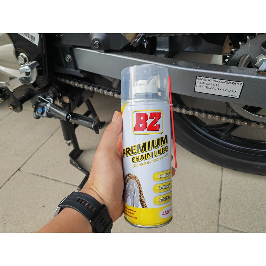 Chai Xịt Dưỡng Sên Không Văng Bz Premium Chain Lube Bôi Trơn,Chống Rỉ,Ít Bám Bụi 450ml