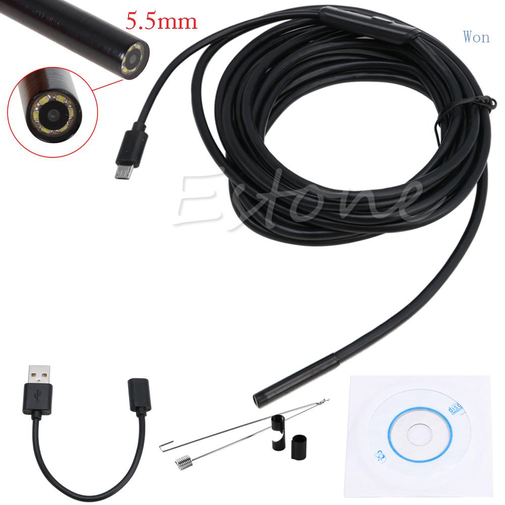 Camera Nội Soi Android 6LED 5 5mm 7mm 1M 2M 5M Chống Thấm Nước