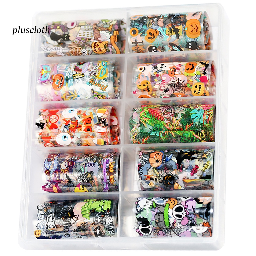 Set 10 Tấm Sticker Dán Móng Nghệ Thuật Chủ Đề Halloween