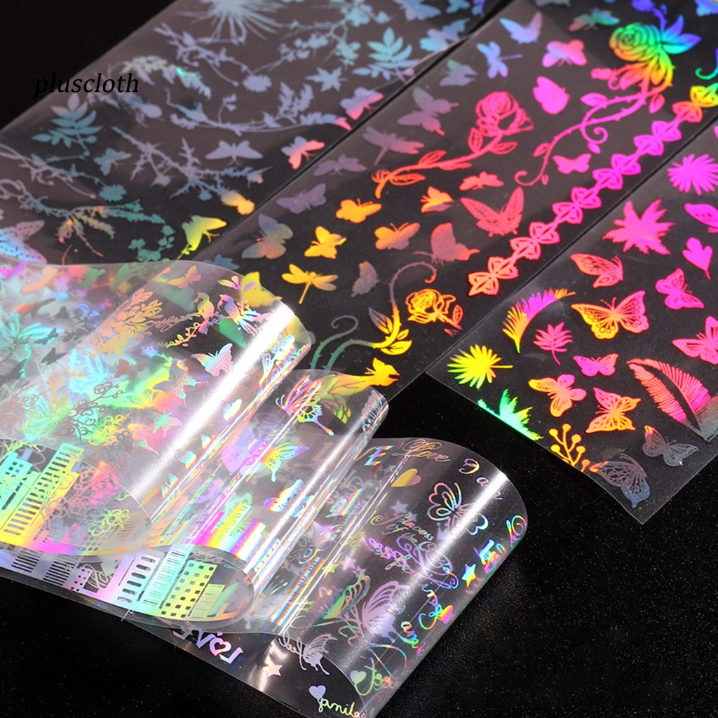 Bộ 10 Miếng Dán Móng Tay Hình Bướm 3D Nhiều Màu