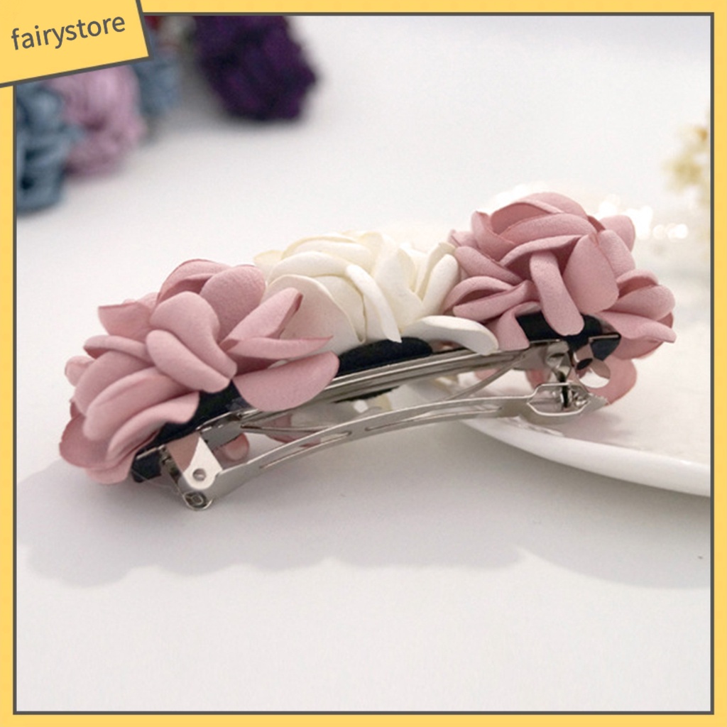 Kẹp Tóc Hoa Màu Sắc Tươi Tắn Co Giãn Cho Nữ