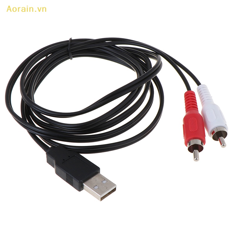 Dây Cáp Âm Thanh Nối Dài Chuyển Đổi Hai Phích Cắm RCA Sang Cổng USB