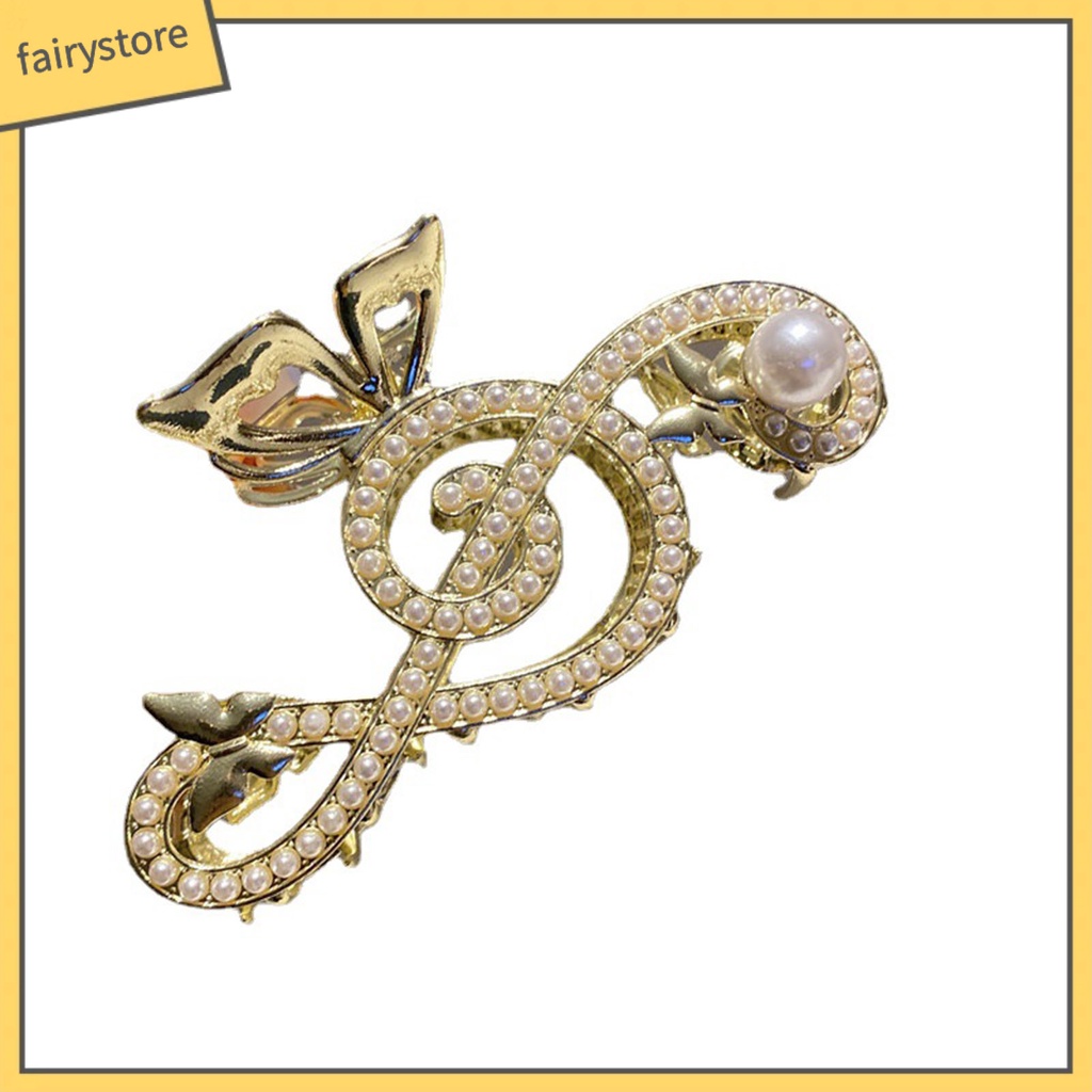 Kẹp Tóc Càng Cua Đính Đá Ngọc Trai Giả Hình Vảy Cá / Bướm Chống Trượt Trang Trí Tóc Đuôi Ngựa