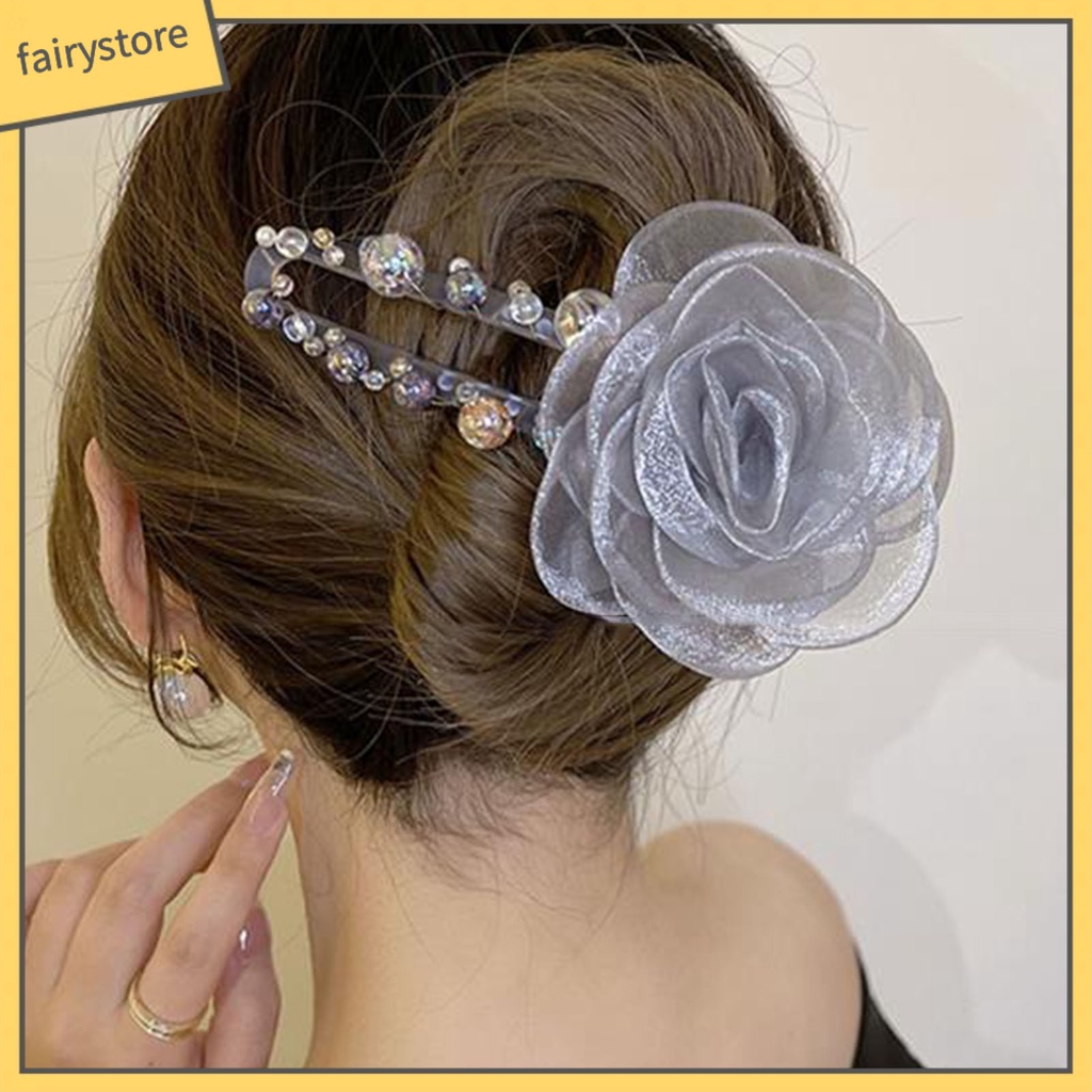 [FRO] Kẹp Tóc Trang Trí Hoa Vải Nhẹ Nhàng Lâu Trôi Tươi Tắn Bền Bỉ Thích Hợp Làm Quà Tặng Cho Nữ