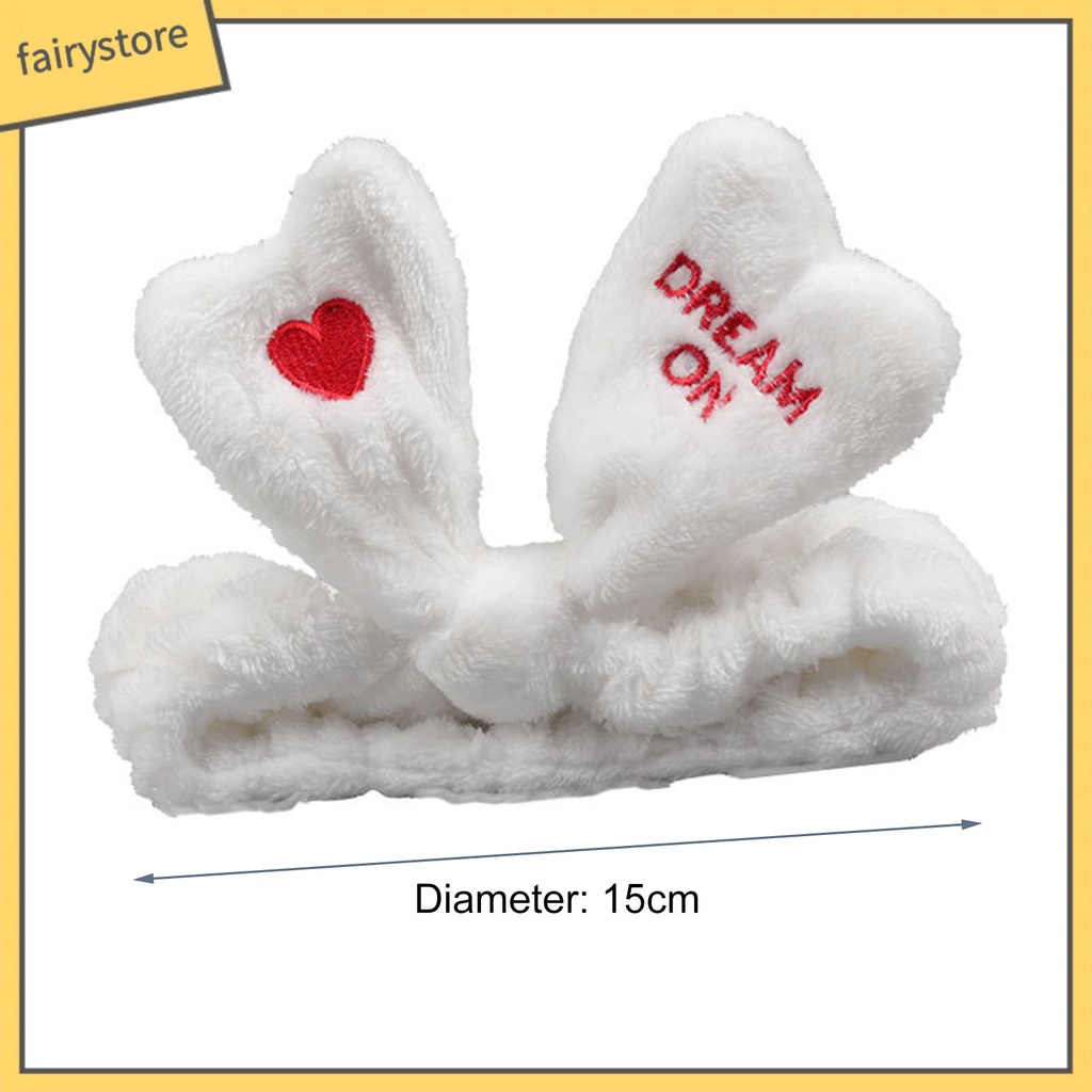 Băng Đô Cài Tóc Co Giãn Thêu Chữ / Trái Tim Thoải Mái Khi Rửa Mặt Cho Nữ