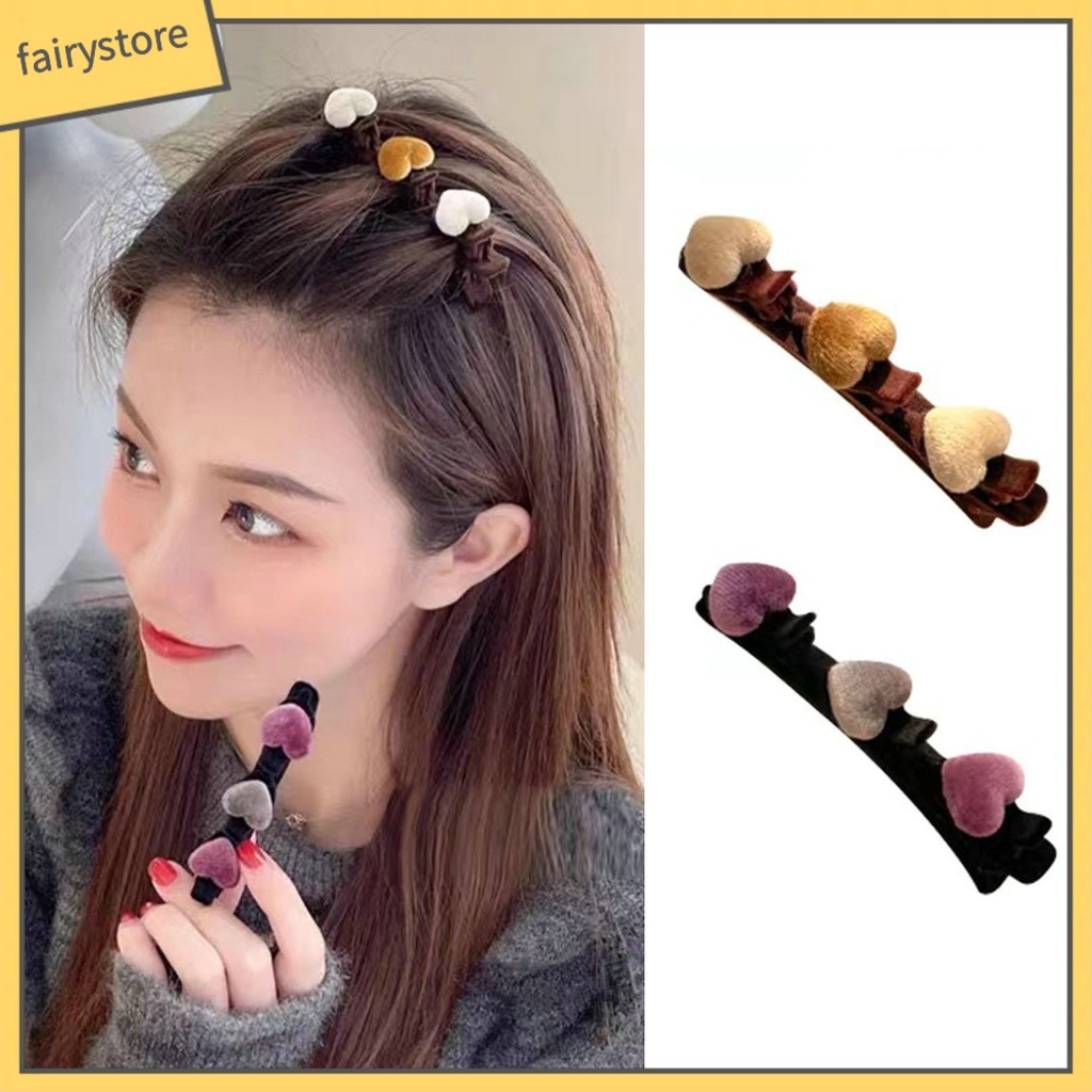 Kẹp Tóc Hai Lớp Trang Trí Trái Tim Đơn Giản Thanh Lịch Cho Nữ