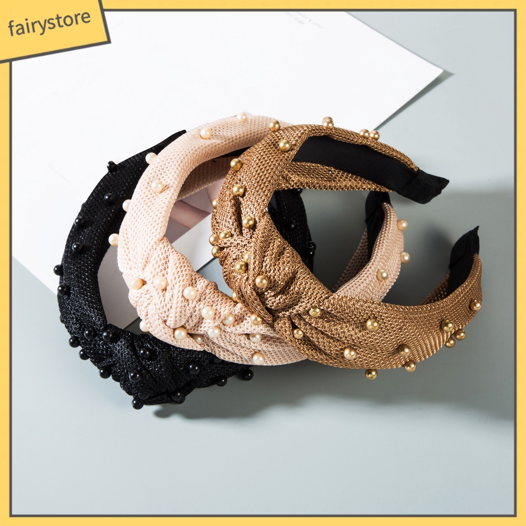 Băng Đô Cài Tóc Acrylic Đính Ngọc Trai Giả Quyến Rũ Dễ Phối Đồ Hàng Ngày