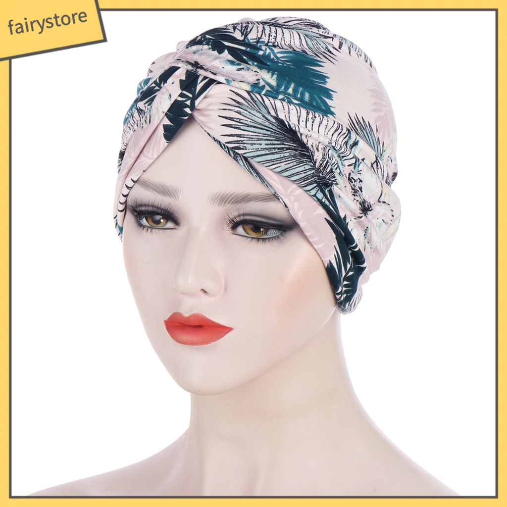 Khăn Quấn Đầu Bằng Vải Sợi Sữa Không Phai In Hoa Dành Cho Nữ Mặc Hàng Ngày