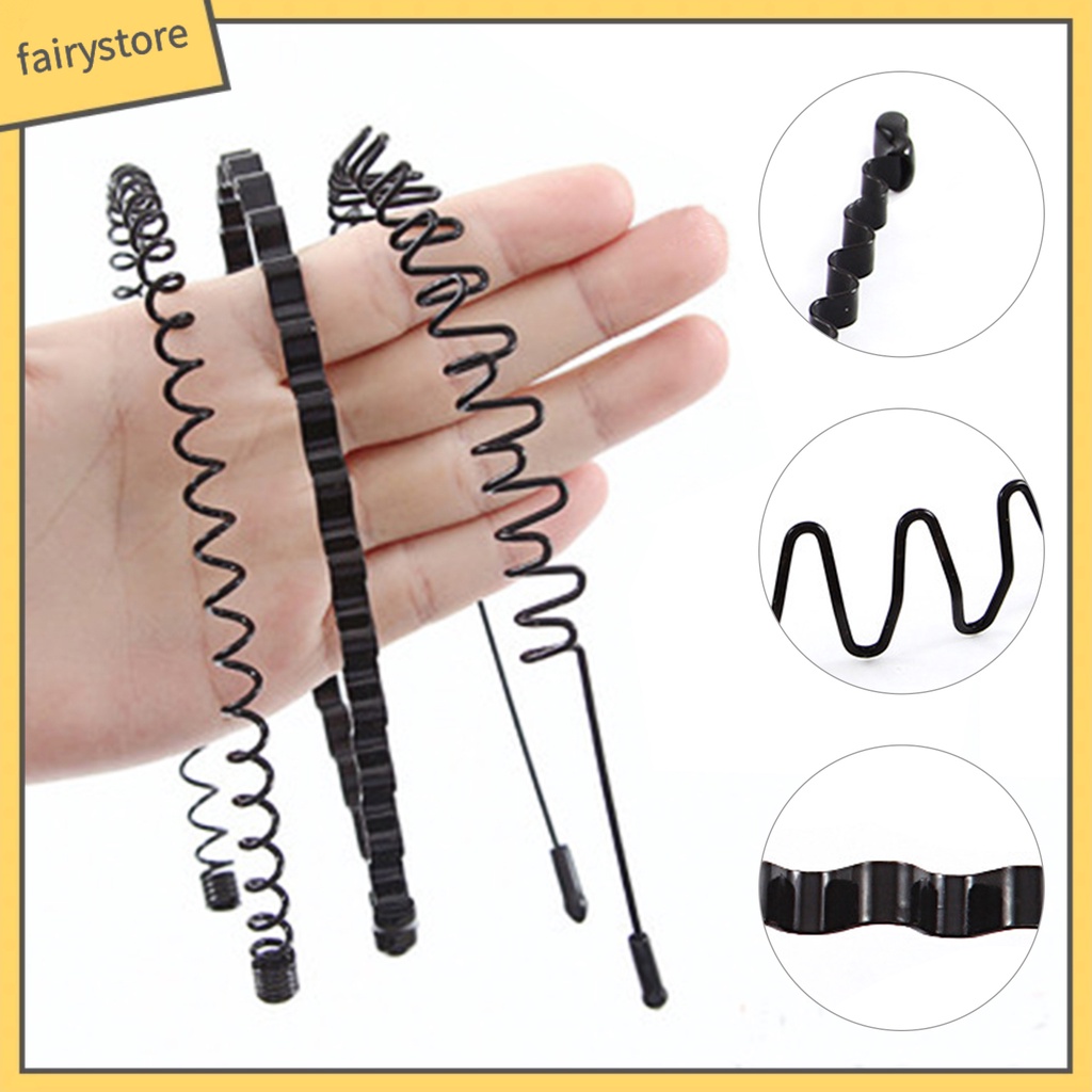 Set 6 Băng Đô Gợn Sóng Màu Đen Vô Hình Chống Trượt Có Thể Điều Chỉnh Chăm Sóc Làm Đẹp Cho Nam