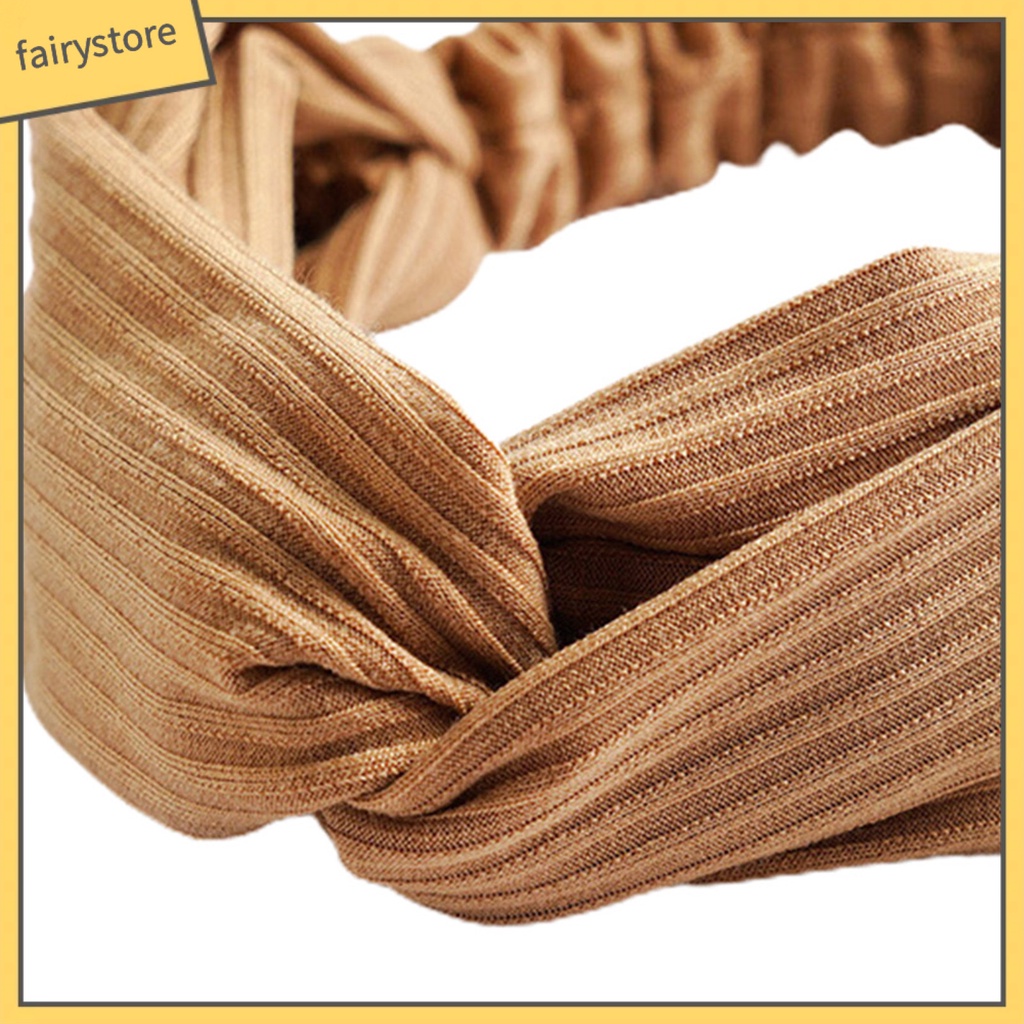 Băng Đô Thắt Nút Co Giãn Tốt Màu Trơn Xinh Xắn Cho Nữ